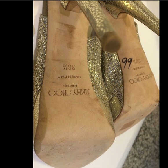 Jimmy Choo Clue Silver Glitter‎ Slingback Pump Platform Sandal Shoe [ 38.5 ] - Picture 13 of 14